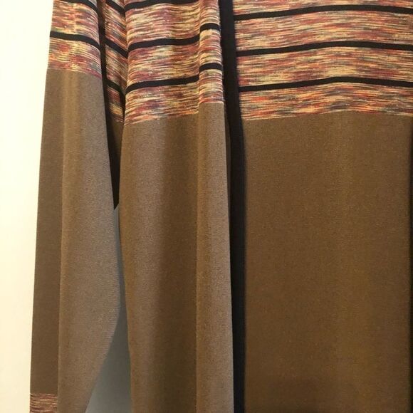 Exclusively Misook Striped Open Front Cardigan XS - Picture 9 of 13